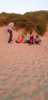 Dag familie op het strand