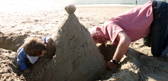 Zandkastelen op het strand