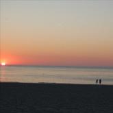 'S avonds op het strand